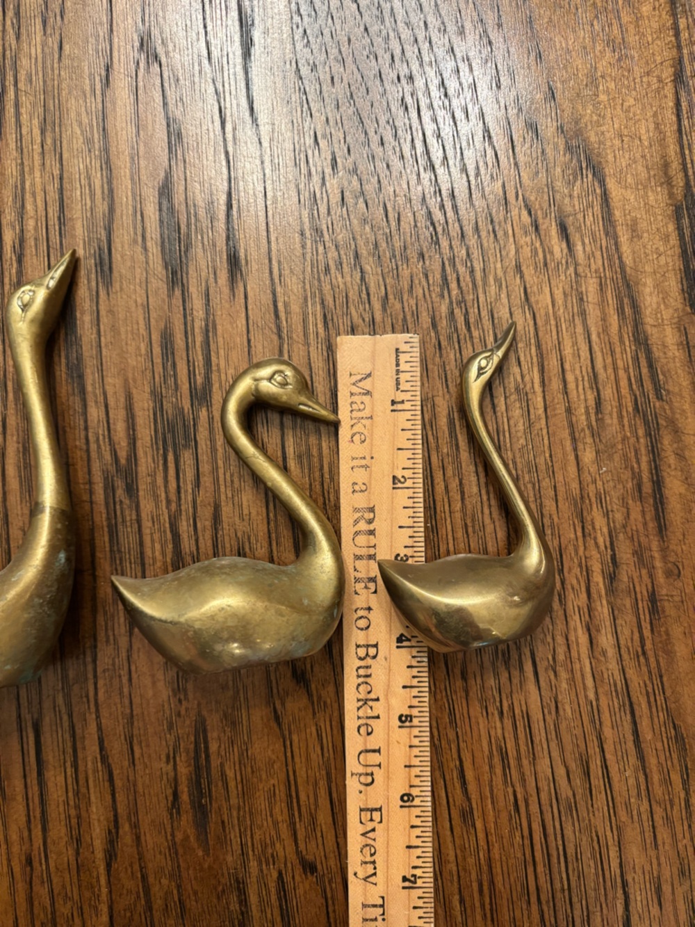 Vintage Solid Brass Swan Duck Family Set Mid Century Hollywood Regency Decor - Picture 13 of 16